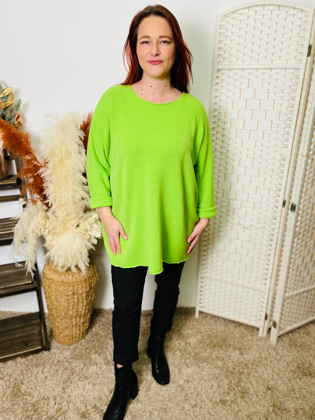 "PIPPER" Round Neck Jumper-Green