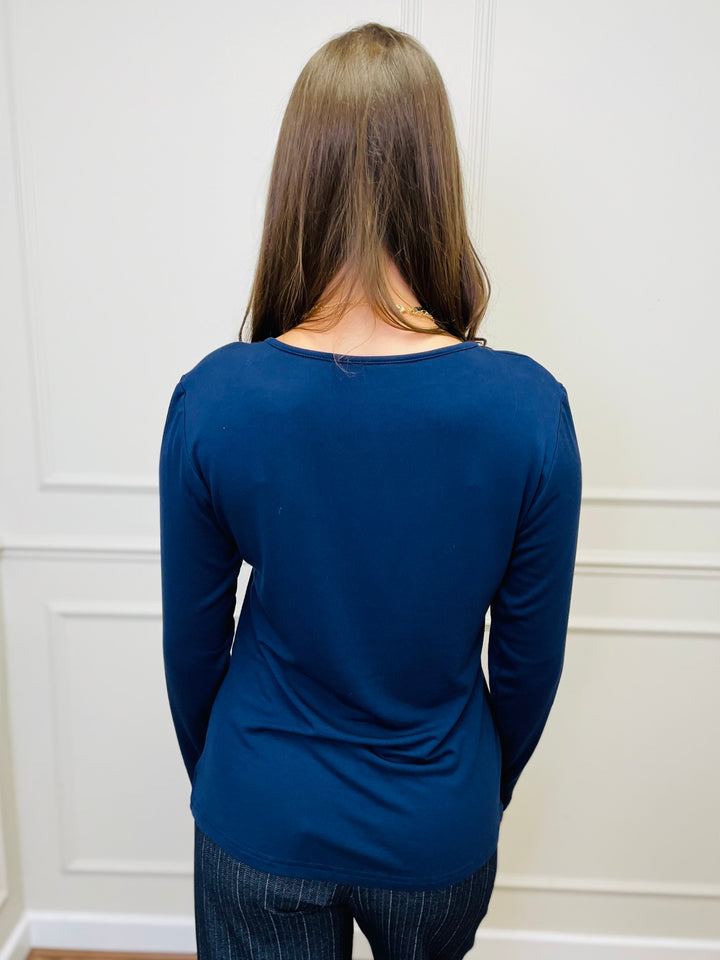 The Essential Long Sleeve "Magic" Vest-Navy