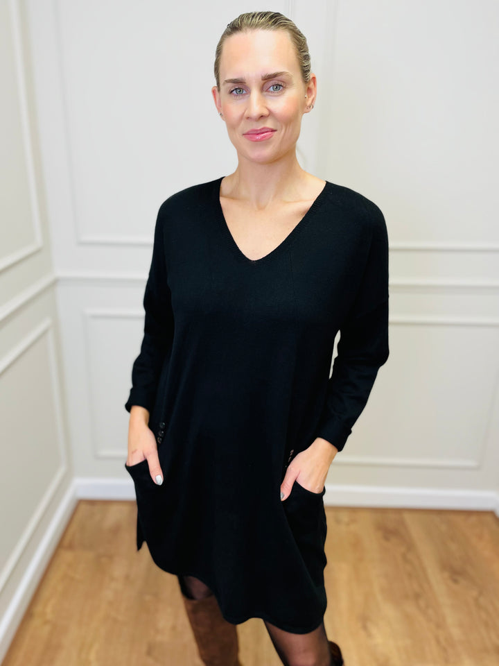 "MILLIE" Fine Knit Tunic-Black