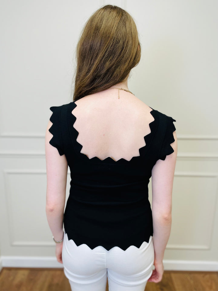 "CARLY" Vest Blouse-Black