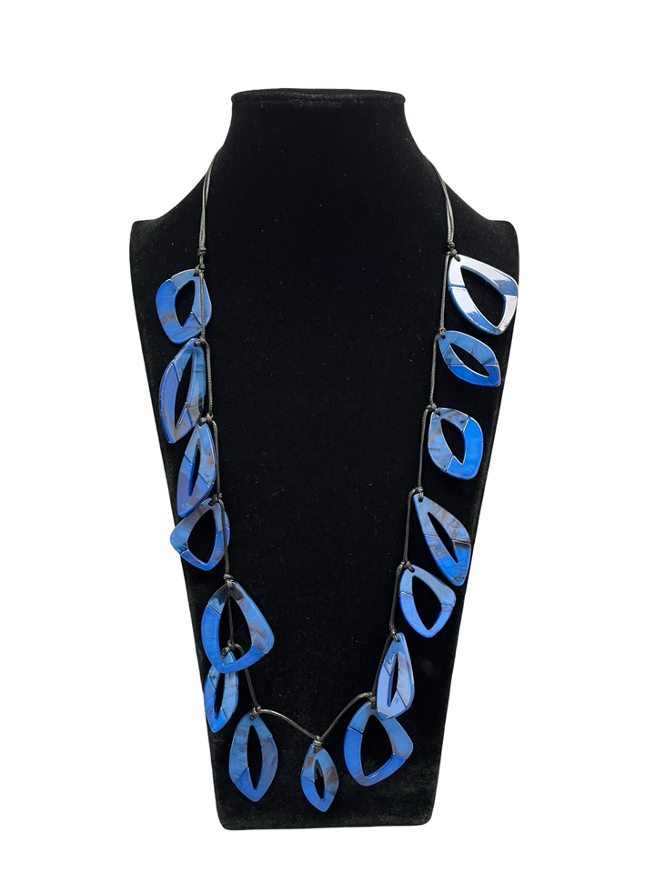 Blue Long Statement Necklace