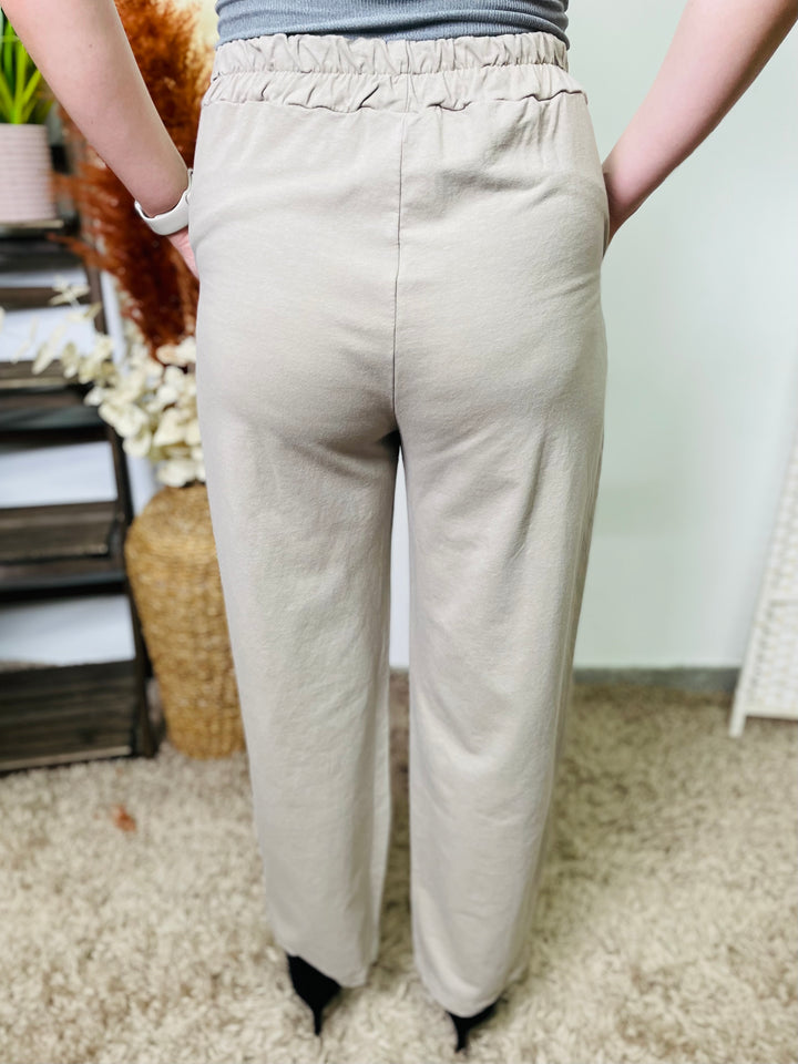 "MAEVE"Cotton Trousers-Mocha