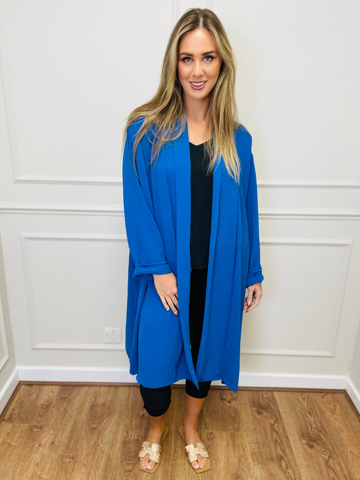 "ANDREA" Longline Jacket-Blue