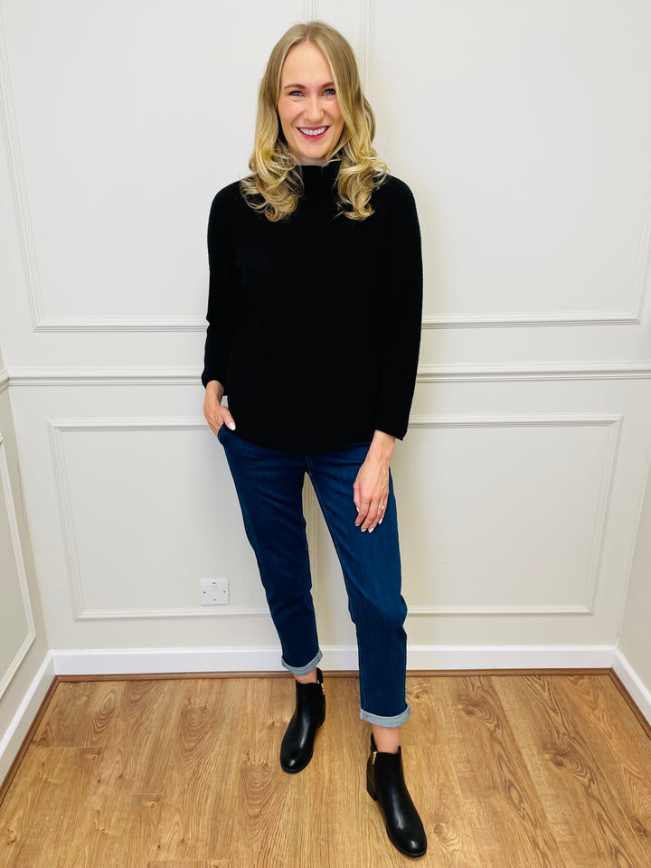 "MANDY" Roll Neck Jumper-Black
