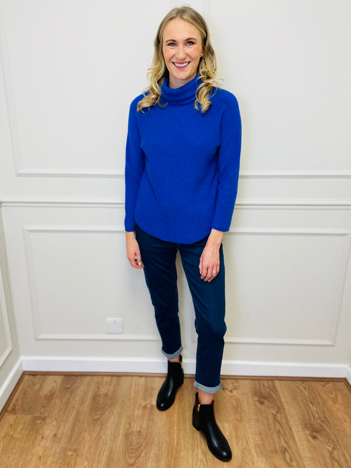 "MANDY" Roll Neck Jumper-Blue