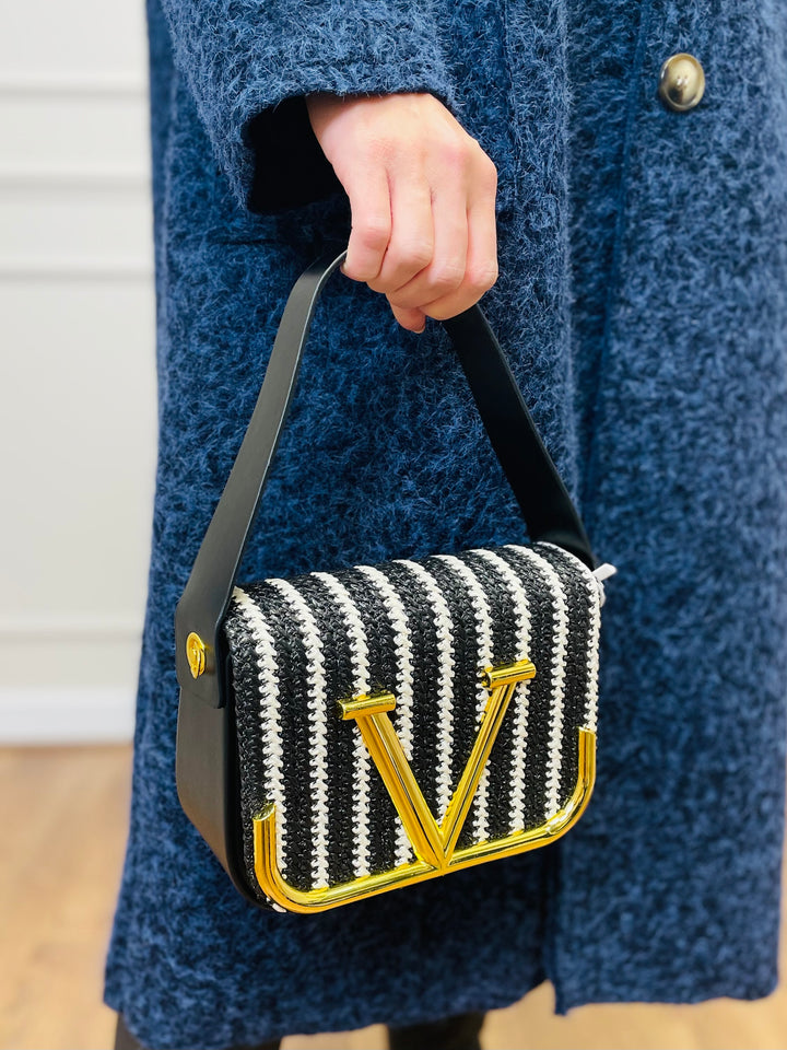 No.81 Striped Woven Bag-Black & White