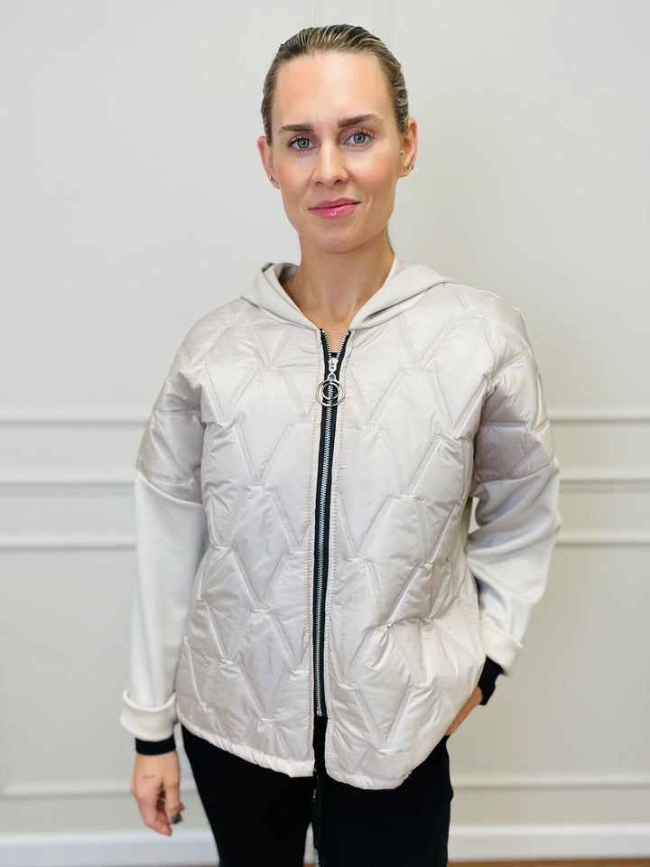"BONNIE" Quilted Jacket-Stone