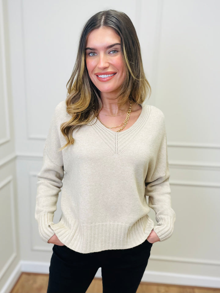 "KIKO" LUXURY Fine Knit Jumper-Sand