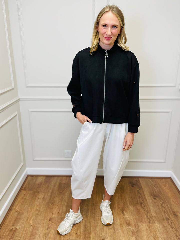 "ELISA" Embroidered Jacket-Black