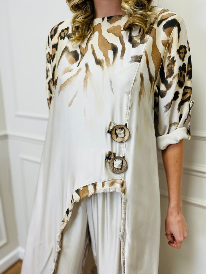 Leopard Print Co-Ord Set-Cream