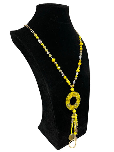 Yellow Long Statement Necklace