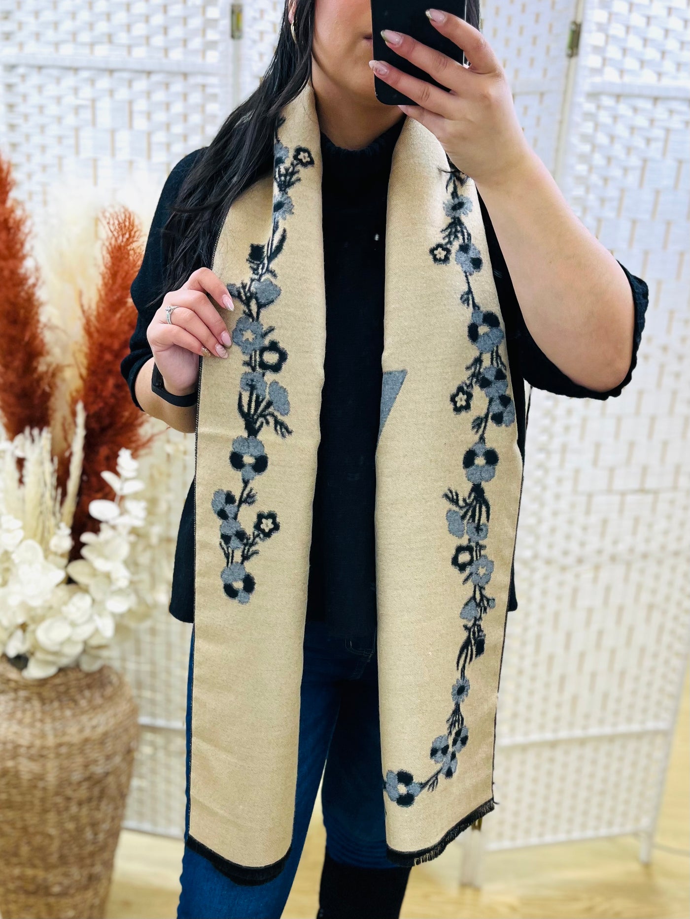 Black and camel sales scarf