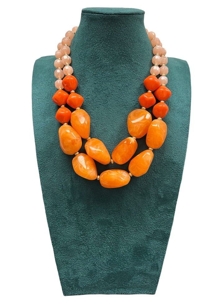 Orange Short Statement Necklace