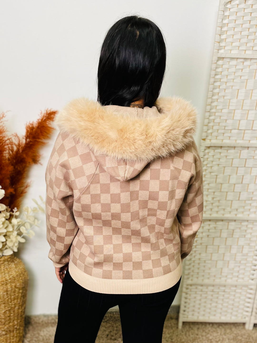 "NICKY" Fur Hood Jacket-Mocha