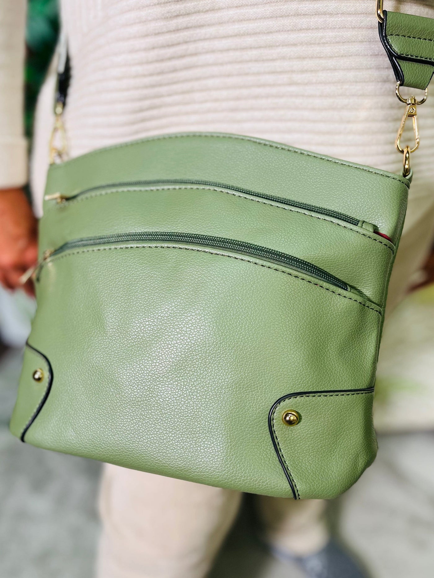 Crossbody Handbag-Sage Green