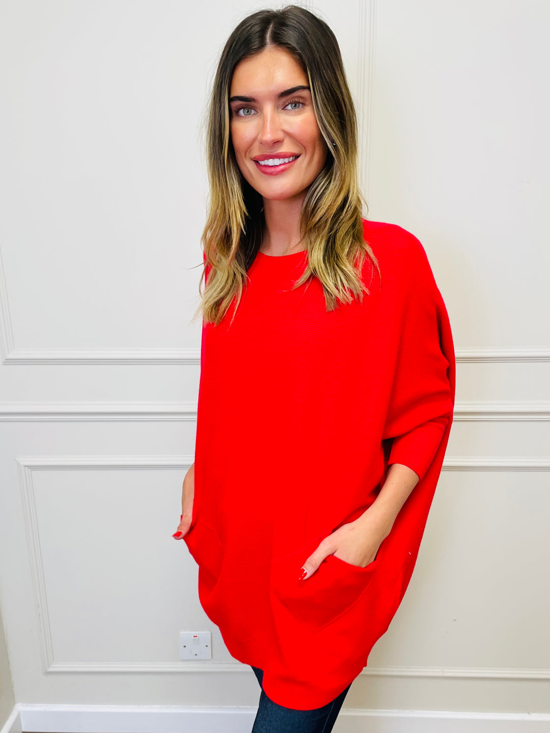 "MOLLY" Super Soft Jumper-Poppy Red