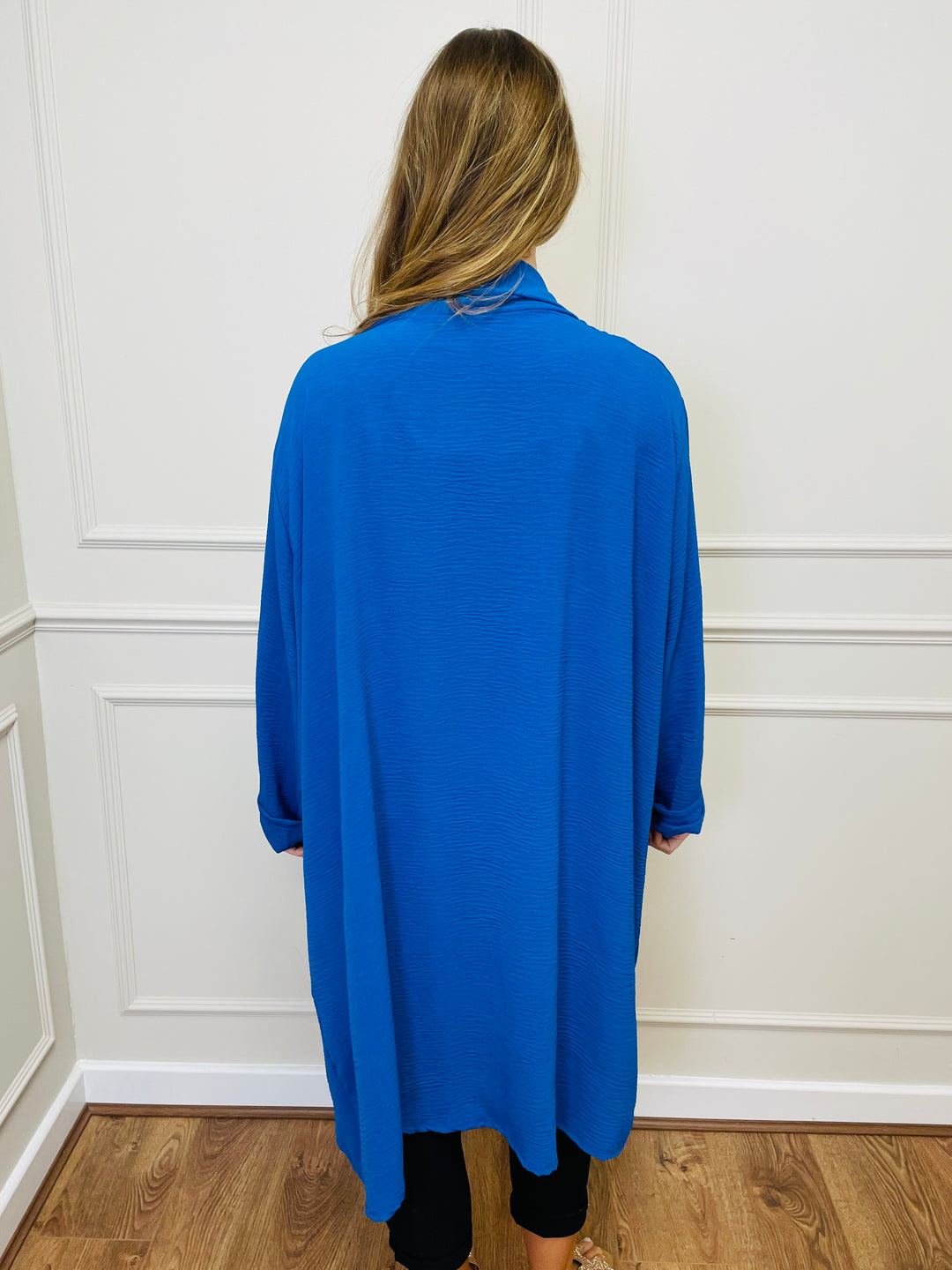 "ANDREA" Longline Jacket-Blue
