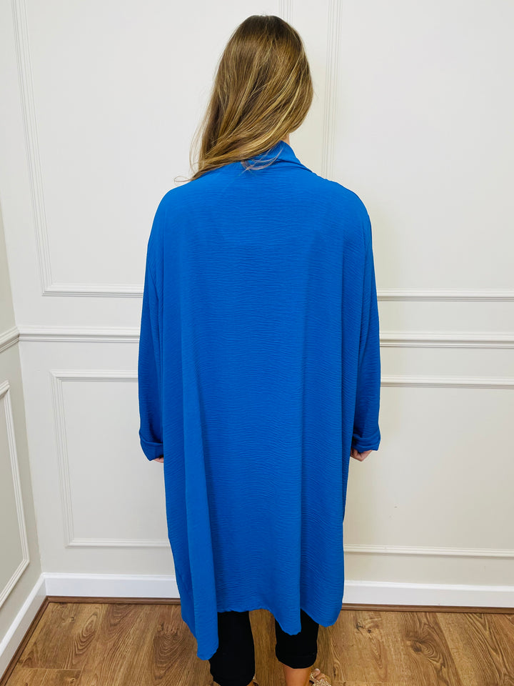 "ANDREA" Longline Jacket-Blue