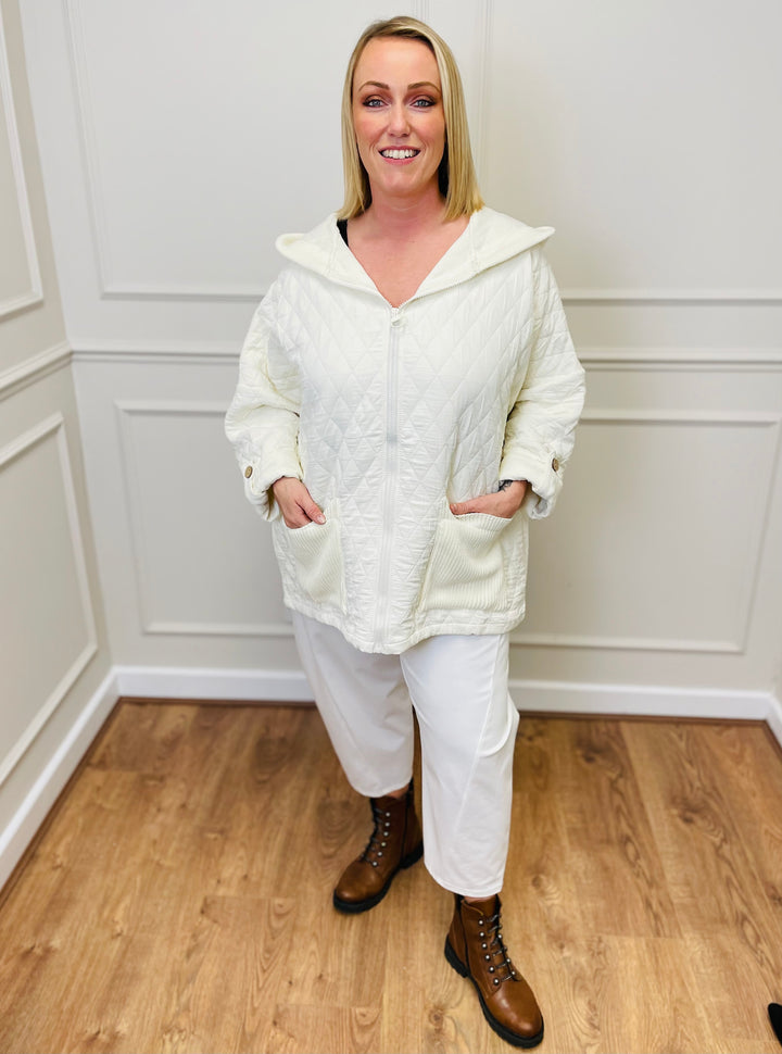 "ADELINA" Quilted Jacket-Cream