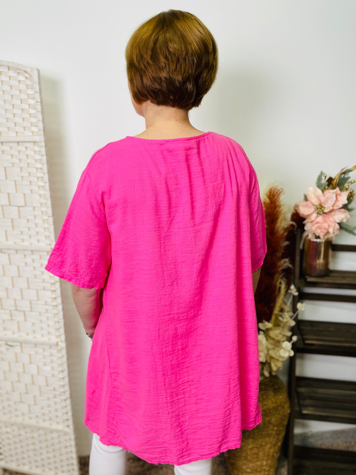 "AVERY" Cotton Top-Cerise Pink