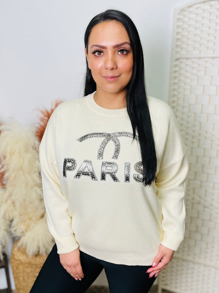 "DANY" Boxy Sweat Top-Cream