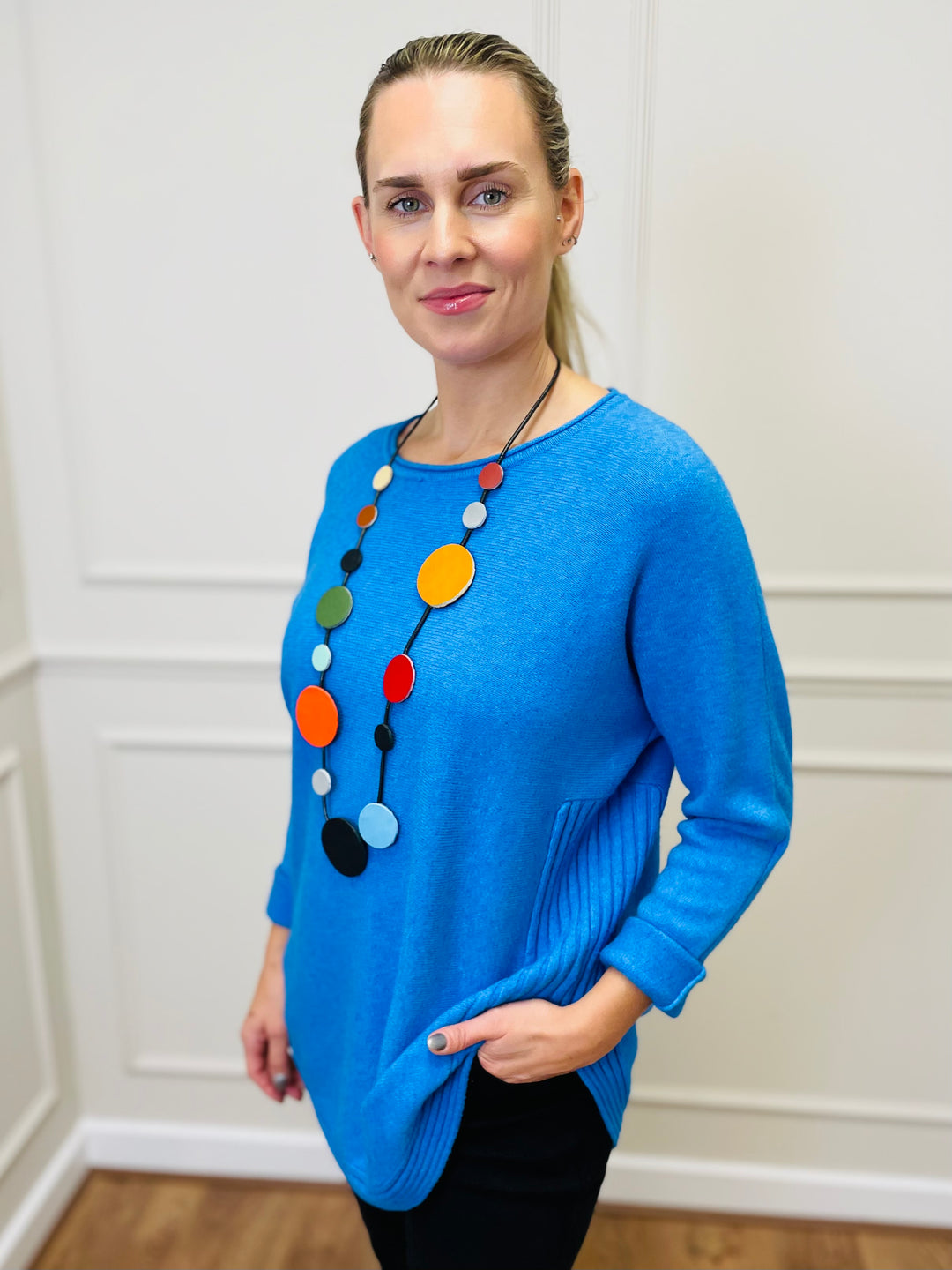 "CLEO" Soft Jumper-Blue