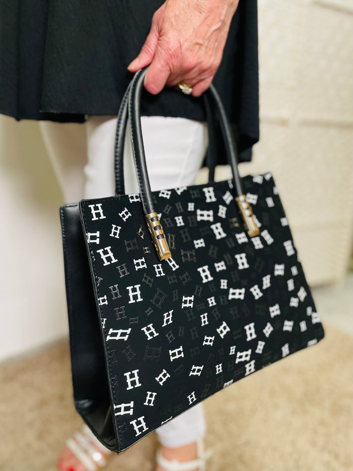 No.18 Designer Inspired Tote Handbag-Black & White