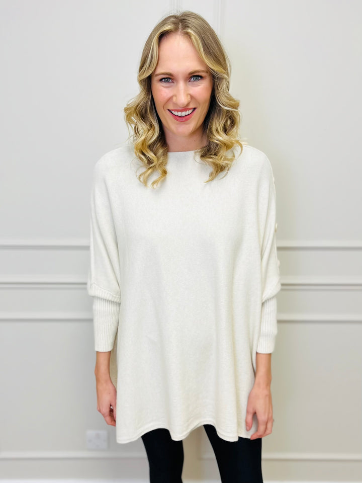 "BETTY" Button Jumper-Cream