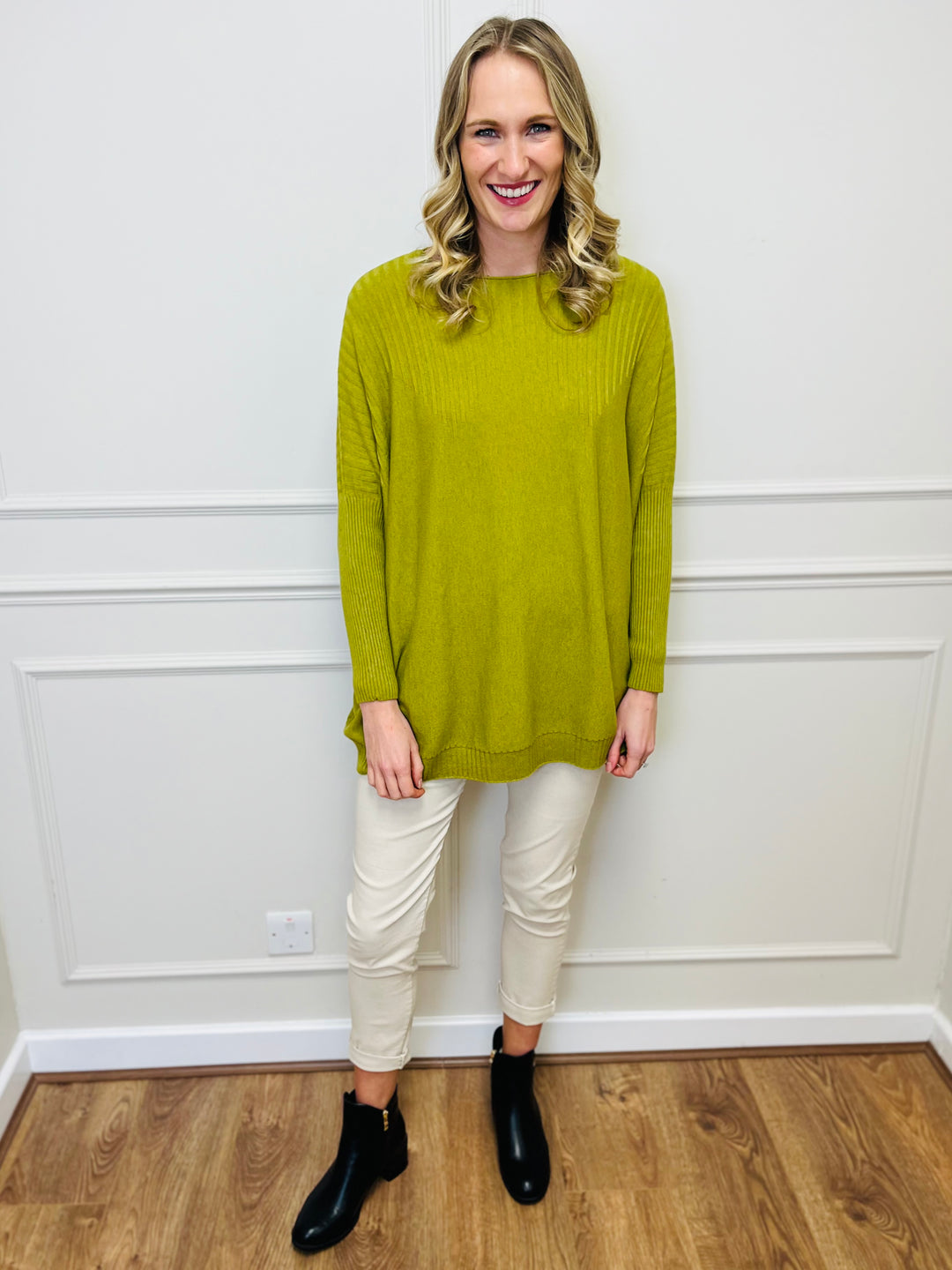 "JESSIE" Basic Soft Jumper-Green