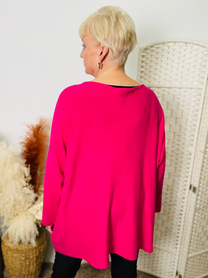 "PIPPER" V Neck Jumper-Pink