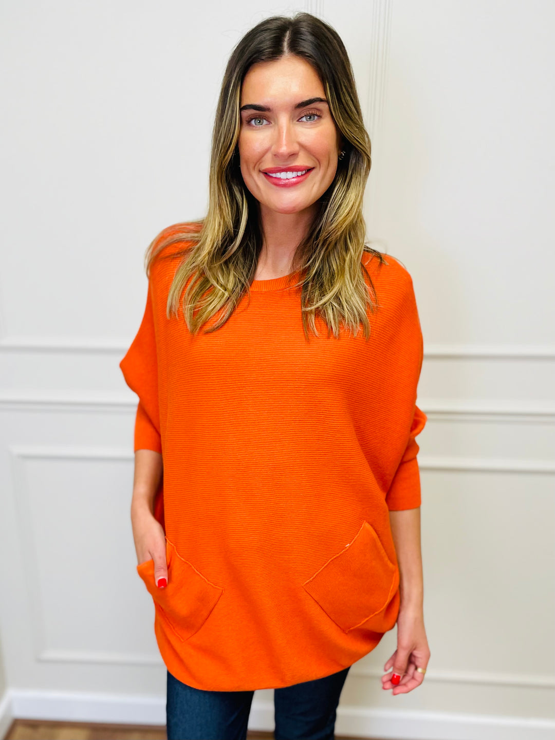 "MOLLY" Super Soft Jumper-Bright Orange
