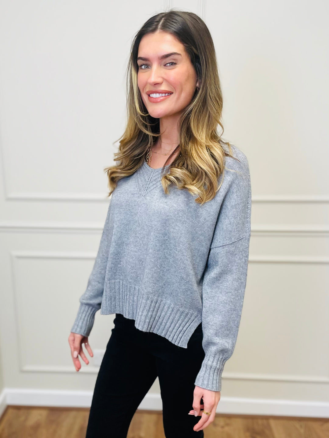 "KIKO" LUXURY Fine Knit Jumper-Grey