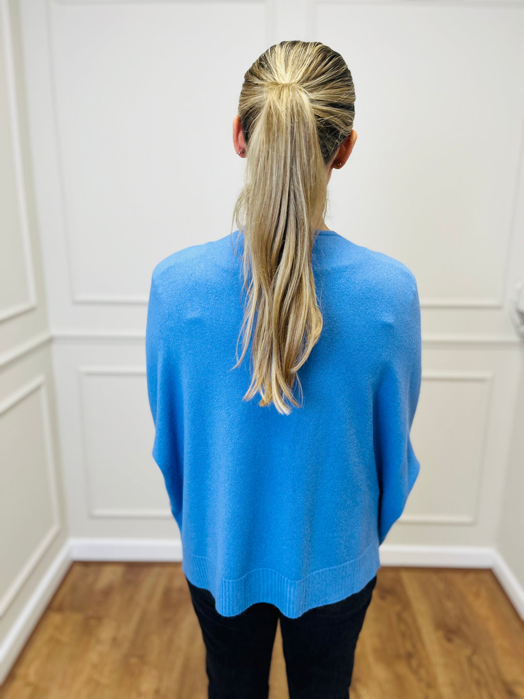 "MILA" Soft Knit Cardigan-Blue