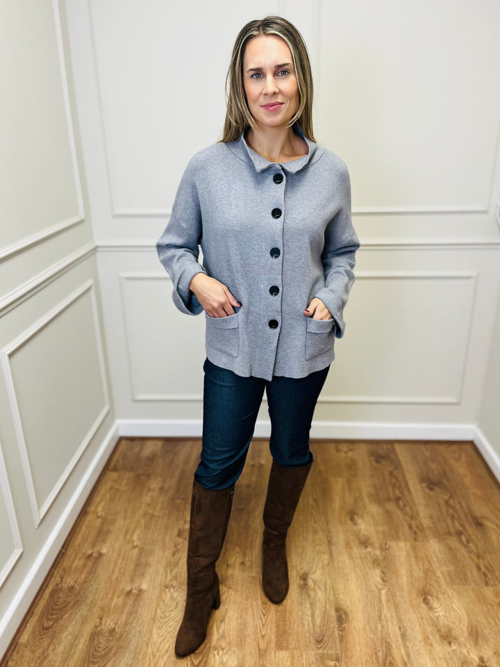 "BETTY" Soft Knit Jacket-Grey