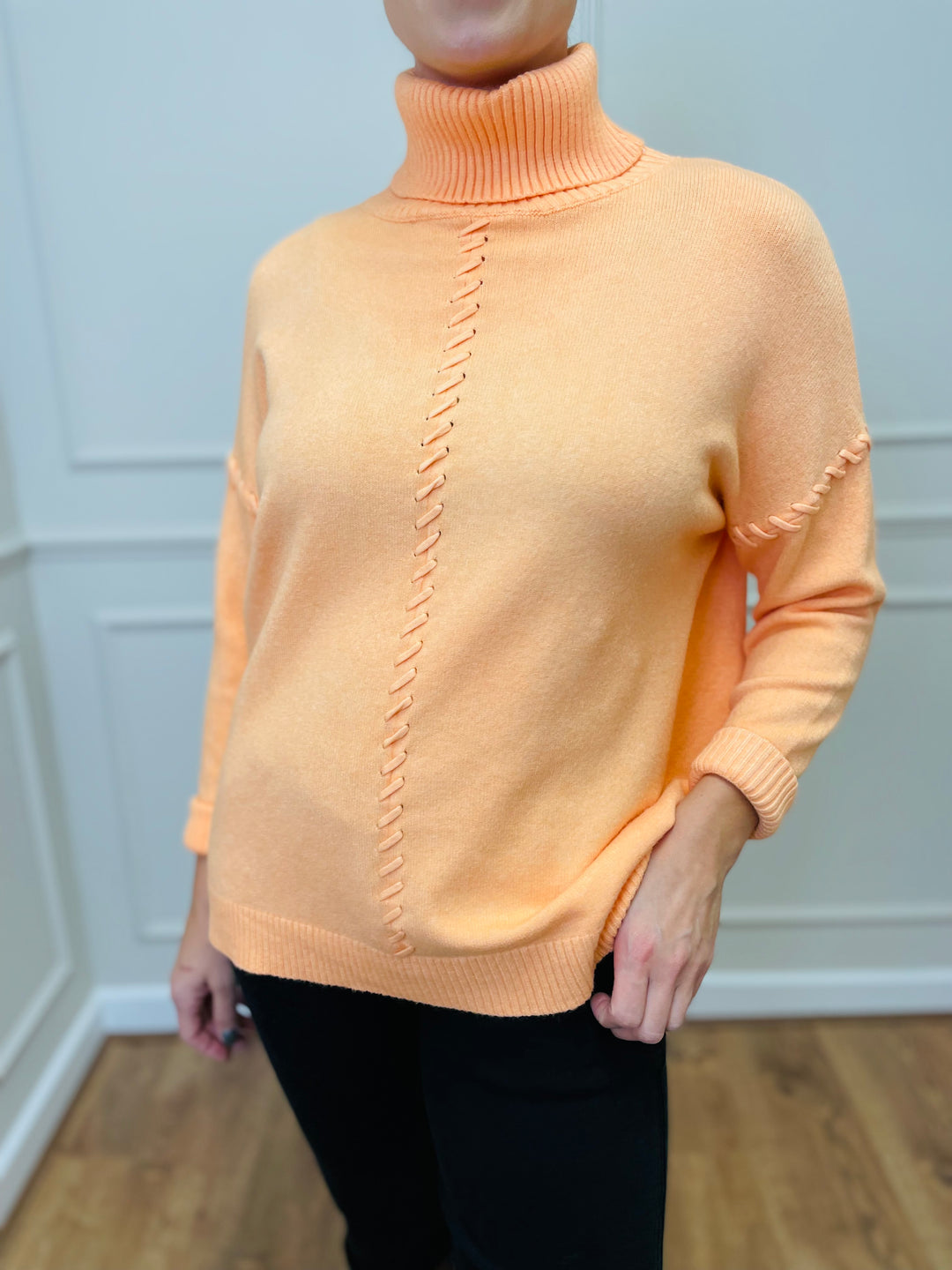 "OLIVIA" Knitted Jumper-Orange