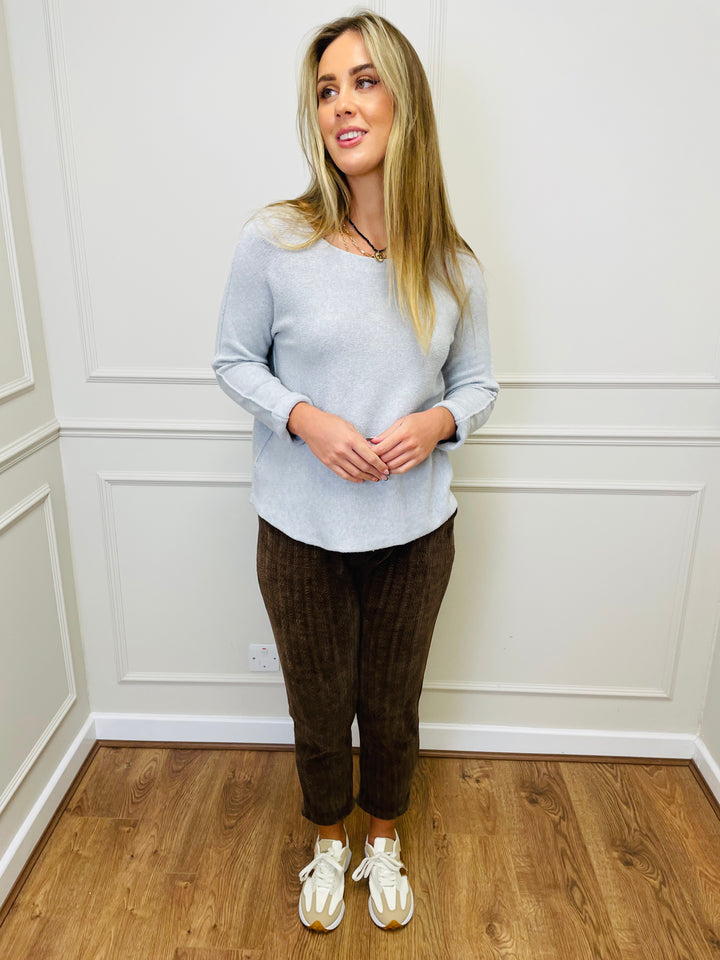 "MAGNOLIA" Fine Knit Jumper-Silver