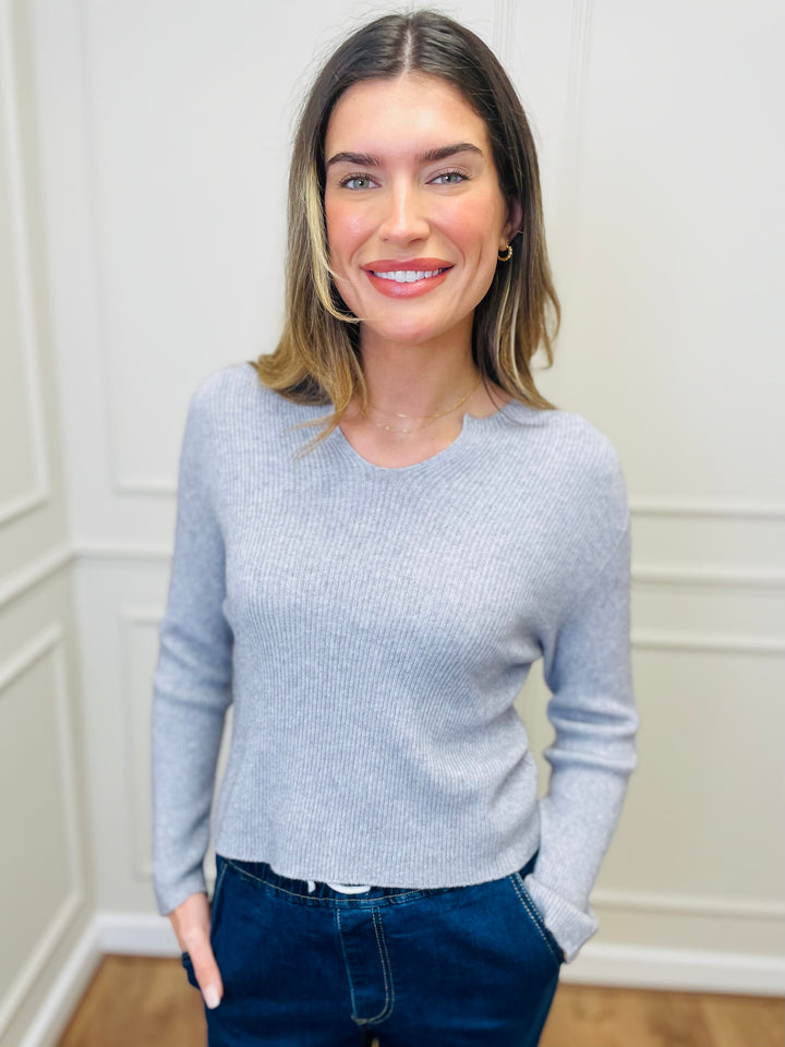 "GEMMA" LUXURY Fine Knit Jumper-Grey