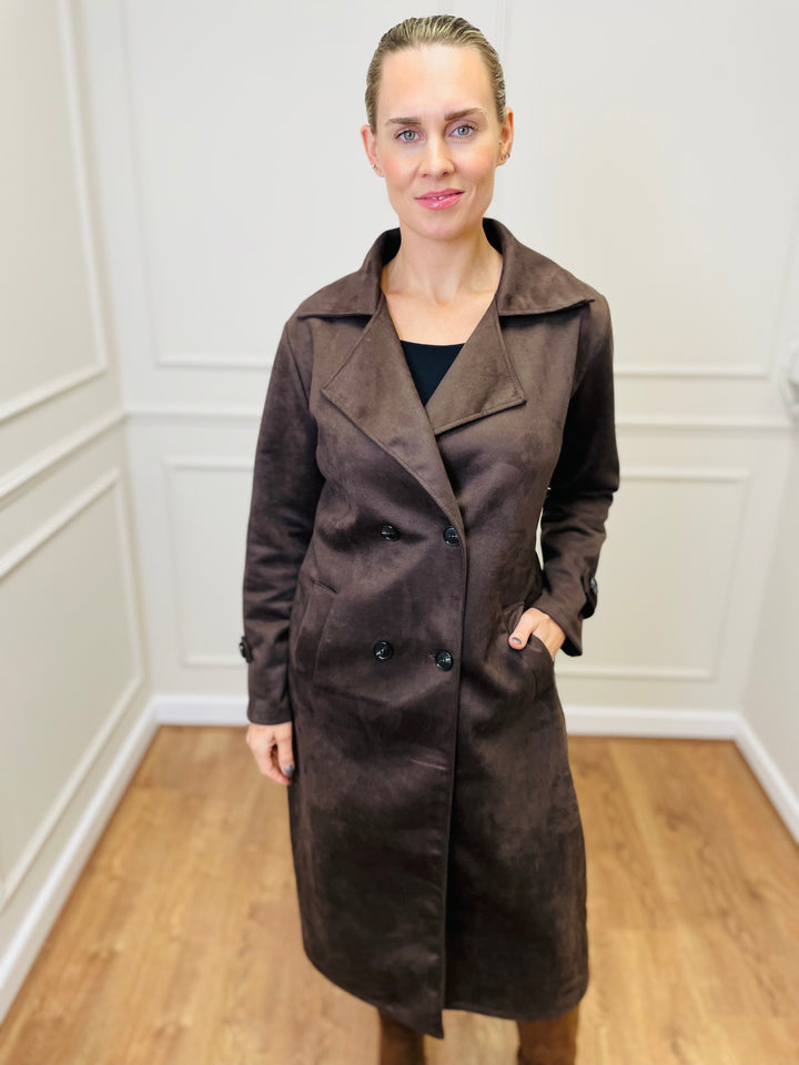 "CROSBY" Longline Jacket-Brown