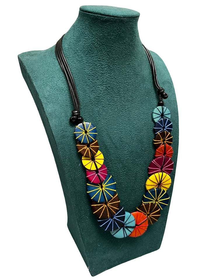 Multicolour Circle Statement Necklace