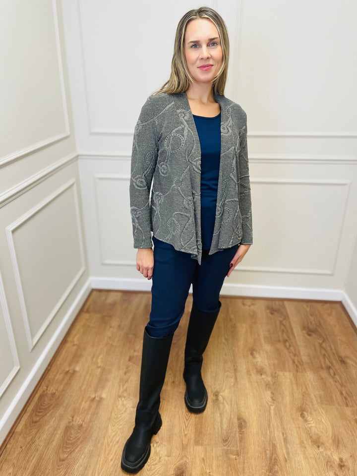 "GWYNETH" Textured Soft Knit Jacket-Green