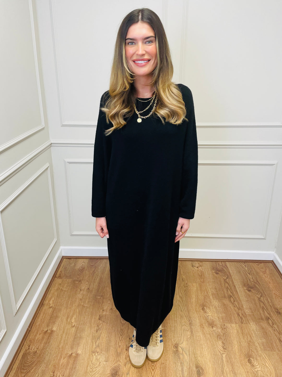 "SANDY" Luxury Jumper Dress-Black