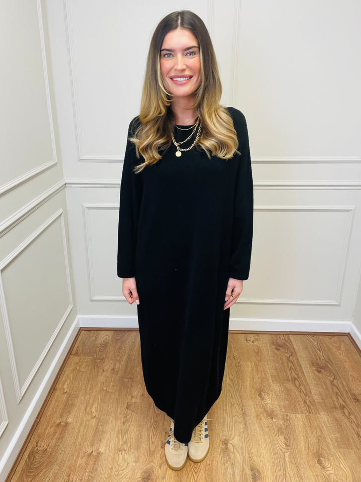 "SANDY" Luxury Jumper Dress-Black