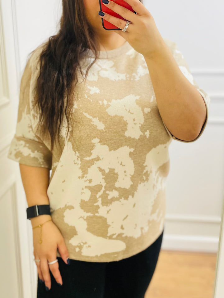 "AMBER" Animal Print Jumper-Cream & Sand