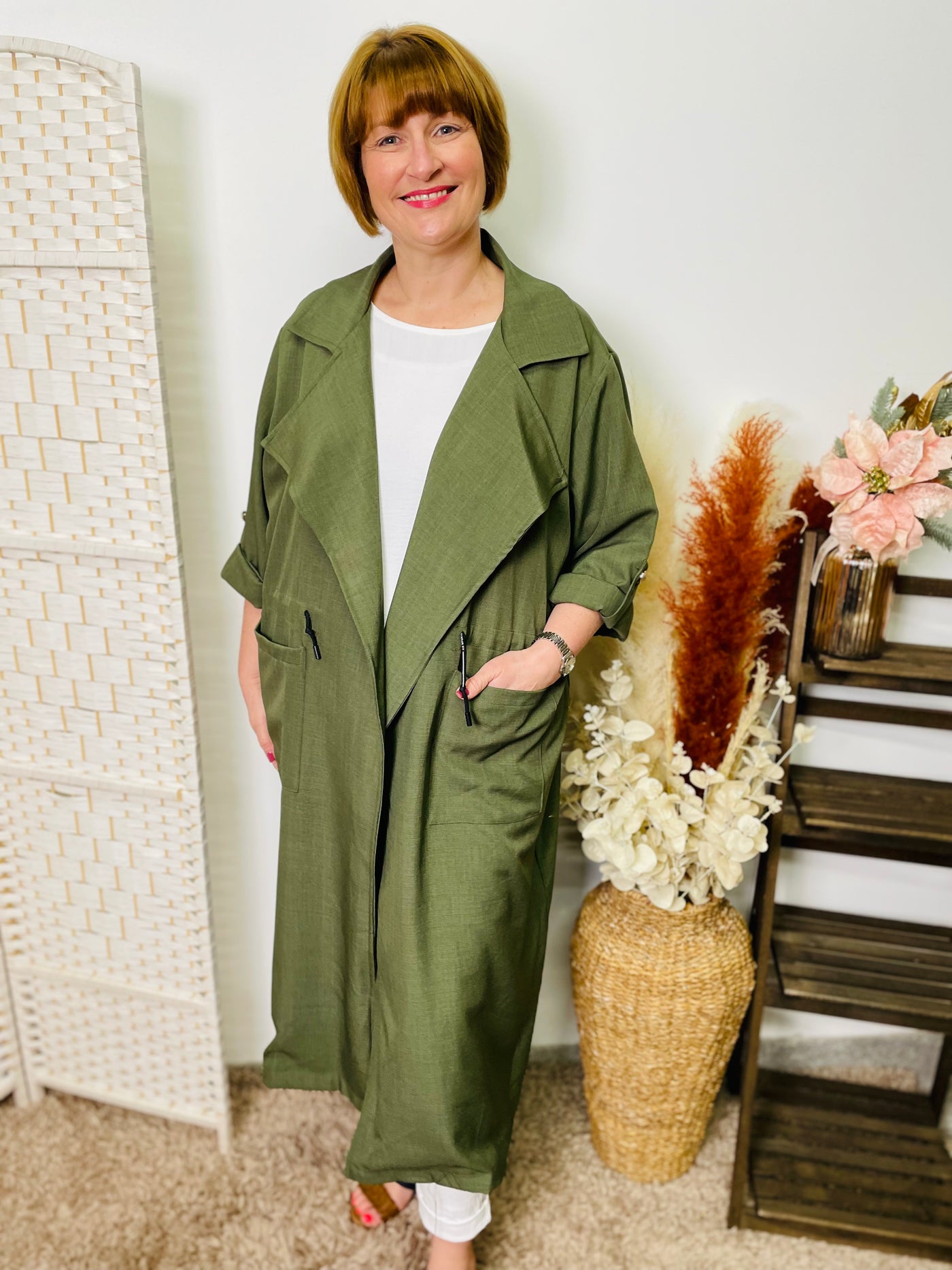 “CECE" Trench Coat-Green