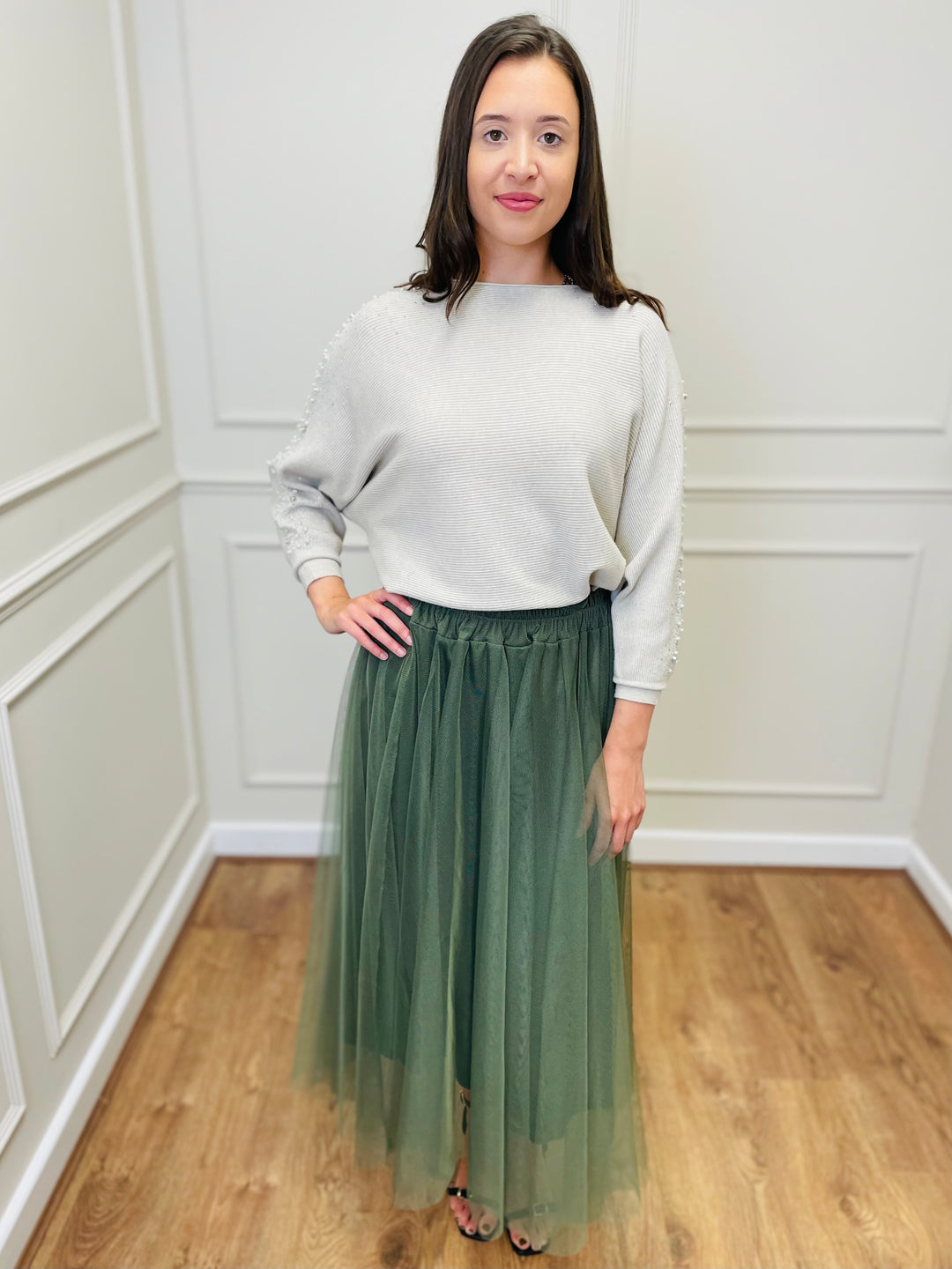 "MAYA" Pearl Jumper-Cream