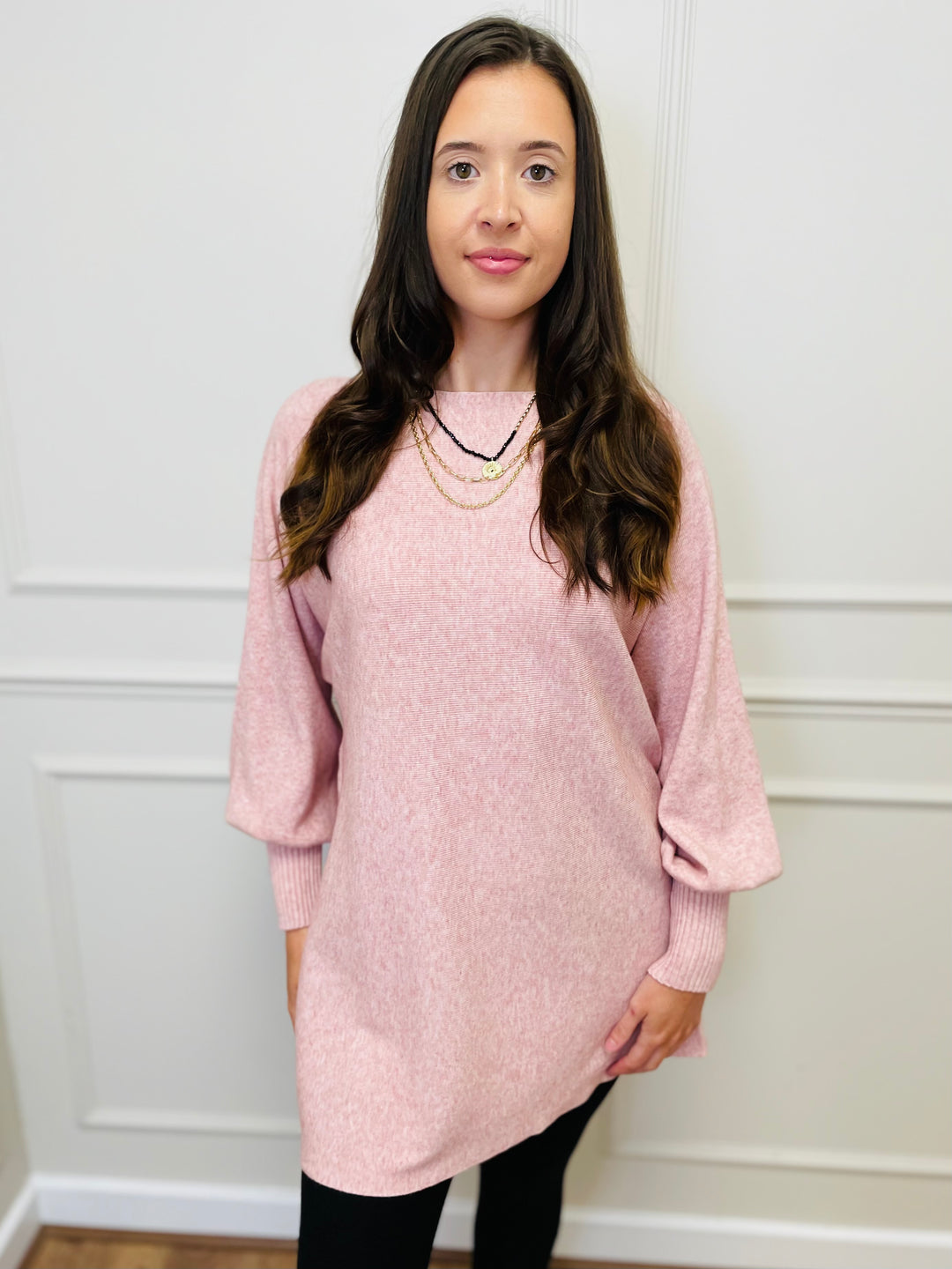 "EVELYN" Button Back Dress-Pink