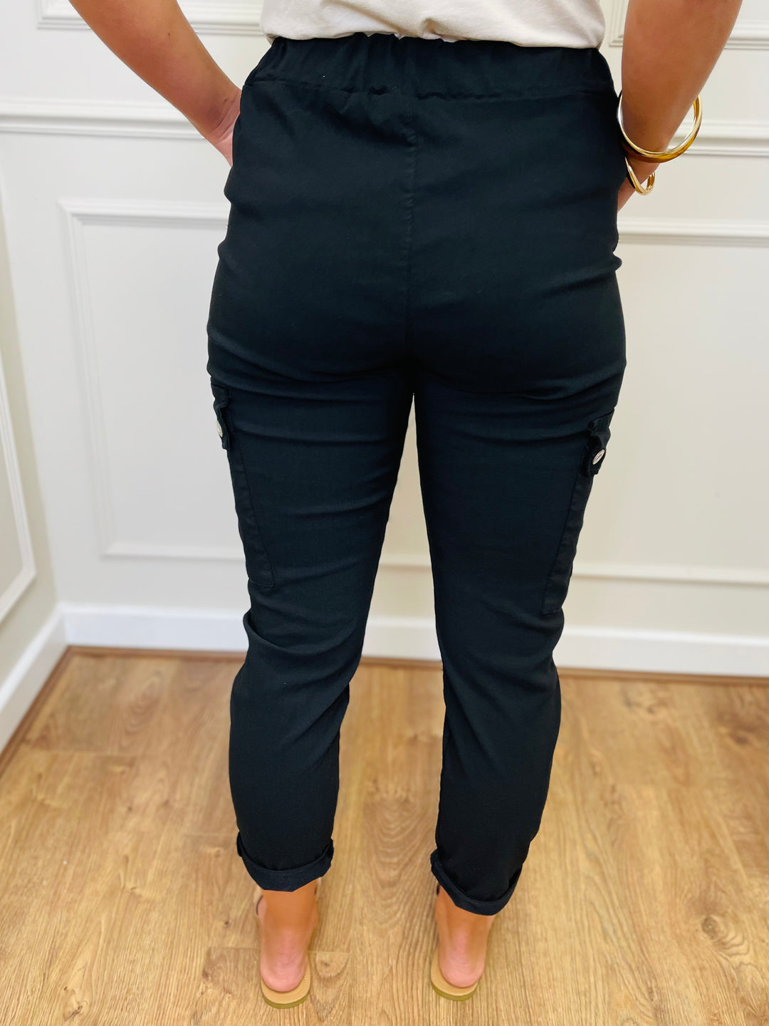 "CARMELA" Cargo MAGIC Trouser-Black