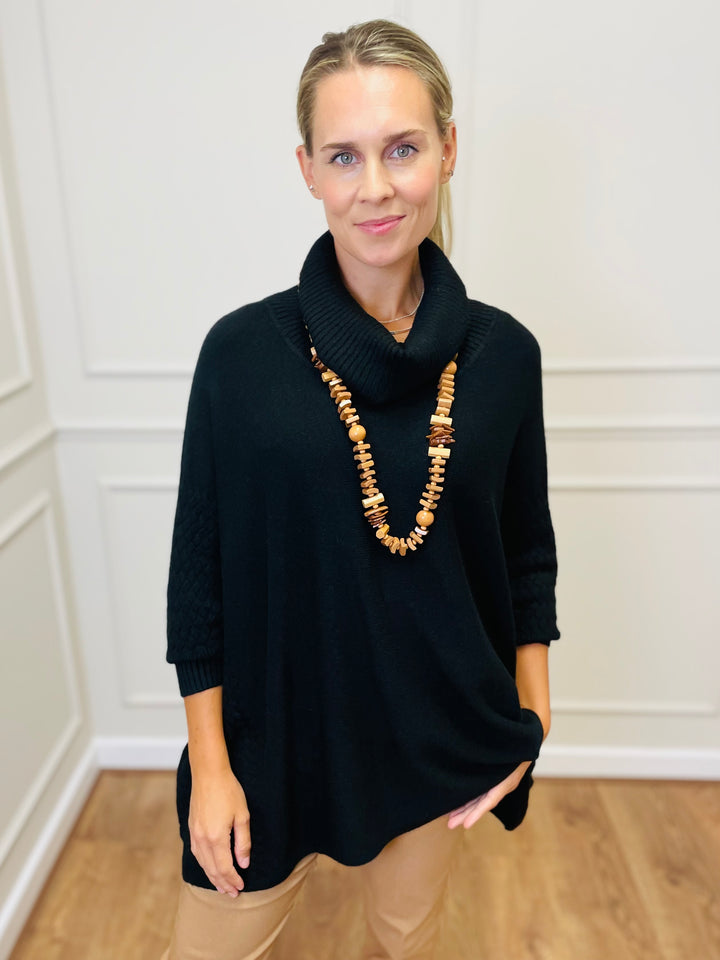 "SABRINA" Oversized Jumper-Black