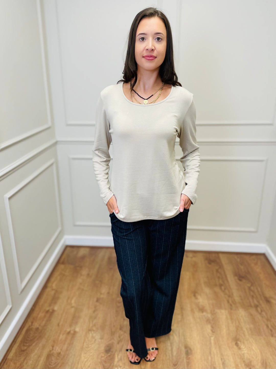 The Essential Long Sleeve "Magic" Vest-Cream