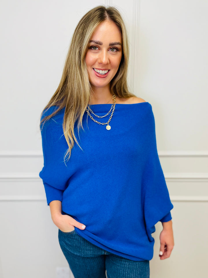 "BELLA" Asymmetric Jumper-Royal Blue